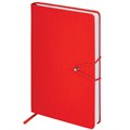 Ежедневник недатированный А5 138х213 мм, BRAUBERG "Braided", под кожу, гвоздик 160 л., красный, 116597 116597