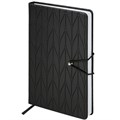 Ежедневник недатированный А5 138х213 мм, BRAUBERG "Braided", под кожу, гвоздик 160 л., черный, 116595 116595