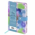Ежедневник недатированный А5 138х213мм BRAUBERG Nebula, под кожу, застежка 160л, синий микс, 116238 116238