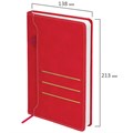 Ежедневник недатированный А5 138х213мм BRAUBERG Slot, под кожу, держатель для ручки, 160 листов, красный, 116606 116606