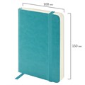 Ежедневник недатированный МАЛЫЙ 100х150 мм А6 BRAUBERG "Metropolis Ultra", под кожу, 160 л., бирюза, 113298 113298