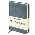 Ежедневник недатированный МАЛЫЙ 100х150 мм А6 BRAUBERG "Status", под кожу, 160 л., серо-голубой, 113369 113369