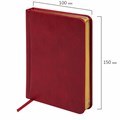 Ежедневник недатированный МАЛЫЙ ФОРМАТ 100x150 мм, А6, BRAUBERG "Iguana", под кожу, 160 л., красный, 114468 114468