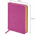 Ежедневник недатированный МАЛЫЙ ФОРМАТ 100x150 мм, А6, BRAUBERG Iguana под кожу, 160 л., розовый, 114469 114469
