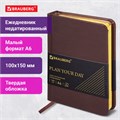 Ежедневник недатированный МАЛЫЙ ФОРМАТ А6, 100х150 мм, BRAUBERG "Iguana", кожзам, 160 л., темно-коричневый, 125105 125105