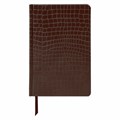 Ежедневник полудатированный А5 (138х213 мм) BRAUBERG "Alligator", под кожу, 192 л., коричневый, 124986 124986