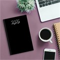Ежедневник датированный 2025 145х215 мм, А5, STAFF, ламинированная обложка, "Black", 116026 116026