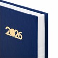 Ежедневник датированный 2026 145х215мм, А5, STAFF, обложка бумвинил, синий, 117305 117305