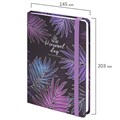 Ежедневник недатированный с резинкой А5 (145х203 мм), BRAUBERG, твердый, фольга, 128 л., "Tropical", 114565 114565