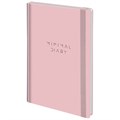 Ежедневник недатированный с резинкой А5 145х203 мм, BRAUBERG, твердый, 160 л., "Minimal", розовый, 116301 116301