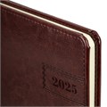 Еженедельник датированный 2025, А5, 145х215 мм, BRAUBERG "Imperial", под кожу, коричневый, 115963 115963
