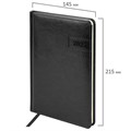 Еженедельник датированный 2025, А5, 145х215 мм, BRAUBERG "Imperial", под кожу, черный, 115965 115965