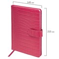 Еженедельник датированный 2025, А5, 145х215 мм, BRAUBERG "Party", под кожу, розовый, 115966 115966