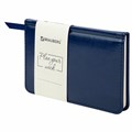 Еженедельник недатированный МАЛЫЙ ФОРМАТ 95х155 мм А6 BRAUBERG "Imperial" под кожу, 64 л., темно-синий, 126186 126186