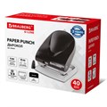 Дырокол BRAUBERG "G-Line", до 40 листов, черный, 224341 224341