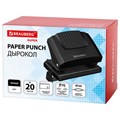 Дырокол BRAUBERG "SUPER", до 20 листов, черный, 272742 272742