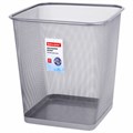 Корзина для бумаг квадратная 17 литров, BRAUBERG "Germanium", металл, серебро, 237976 237976