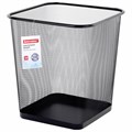 Корзина для бумаг квадратная 17 литров, BRAUBERG "Germanium", металл, черная, 237975 237975