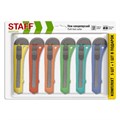 Нож канцелярский 18 мм КОМПЛЕКТ "5 шт. + 1 шт. В ПОДАРОК", фиксатор, блистер, STAFF EVERYDAY, 238770 238770