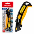 Нож универсальный мощный, BRAUBERG METALLIC PRO, автофиксатор, функция автовозврата, 238737 238737