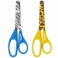 Ножницы ЮНЛАНДИЯ "САФАРИ", 130 мм, с цветной печатью, картонная упаковка с подвесом, ассорти, 236986 236986