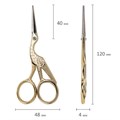 Ножницы для вышивания и рукоделия 120 мм, ЦАПЕЛЬКИ, золотистые, ОСТРОВ СОКРОВИЩ, 665601 665601
