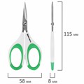 Ножницы BRAUBERG "MAXI" КОМПЛЕКТ 4 шт.: 115, 145, 205 мм + сниппер (для ниток), бело-зеленые ручки, 272982 272982