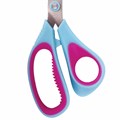 Ножницы BRAUBERG "Universal", 190 мм бирюзово-фиолетовые, ассиметричные, ребристые резиновые вставки, 236452 236452