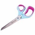 Ножницы BRAUBERG "Universal", 216 мм бирюзово-фиолетовые, ассиметричные, ребристые резиновые вставки, 236453 236453