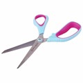 Ножницы BRAUBERG "Universal", 216 мм бирюзово-фиолетовые, ассиметричные, ребристые резиновые вставки, 236453 236453