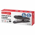 Степлер №10 металлический BRAUBERG "ST-200M", до 16 листов, с резиновой накладкой и антистеплером, черный, 224344 224344