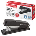 Степлер №24/6, 26/6 металлический BRAUBERG "Office", до 20 листов, черный, 228614 228614