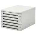 Блок из 6 закрытых лотков для бумаги, настольный, ERICH KRAUSE, А4+, 210х270х365 мм, серый, 63 231900