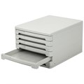Блок из 6 закрытых лотков для бумаги, настольный, ERICH KRAUSE, А4+, 210х270х365 мм, серый, 63 231900