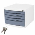 Бокс с замком и 5 выдвижными лотками, корпус и лотки серые, 235х300х355 мм, BRAUBERG "Office-Expert", 238048 238048