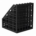 Лоток вертикальный для бумаг BRAUBERG "MAXI Plus", 240 мм, 6 отделений, сетчатый, сборный, черный, 237015 237015