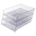 Лотки горизонтальные для бумаг, КОМПЛЕКТ 3 шт., 340х270х70 мм, прозрачный, BRAUBERG "Office", 237258 237258