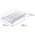 Лотки горизонтальные для бумаг, КОМПЛЕКТ 3 шт., 340х270х70 мм, прозрачный, BRAUBERG "Office", 237258 237258
