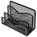 Подставка для бумаг и писем BRAUBERG "Germanium", металлическая, 3 секции, 122х173х83 мм, черная, 231946 231946