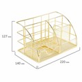 Органайзер для косметики и мелочей металлический 5 секций, MONTE VITA, 140х220х127 мм, золото, 272477 272477