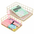 Органайзер для косметики корзинка 2 штуки из металла MONTE VITA, 24х16х6,3 см + 17х12х6 см, золото, 272483 272483