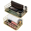 Органайзер для косметики корзинка 2 штуки из металла MONTE VITA, 24х16х6,3 см + 17х12х6 см, золото, 272483 272483