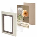 Рамка 10х15 см небьющаяся, багет 30 мм, пластик, BRAUBERG "Lambert", слоновая кость/капучино, 391249 391249