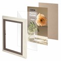 Рамка 15х21 см небьющаяся, багет 30 мм, пластик, BRAUBERG "Lambert", слоновая кость/капучино, 391250 391250