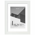 Рамка 15х21 см с паспарту 10х15 см небьющаяся, багет 20 мм пластик, BRAUBERG "New Age", белая, 391274 391274