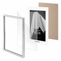 Рамка 21х30 см небьющаяся, багет 12 мм, пластик, BRAUBERG "Original", серебристая, 391231 391231