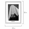 Рамка 21х30 см небьющаяся, багет 12 мм, пластик, BRAUBERG "Original", серебристая, 391231 391231