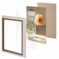 Рамка 21х30 см небьющаяся, багет 30 мм, пластик, BRAUBERG "Lambert", слоновая кость/капучино, 391251 391251