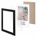 Рамка 21х30 см небьющаяся, КОМПЛЕКТ 3 шт., багет 29 мм, МДФ, BRAUBERG "Basic", черная, 391261 391261