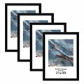 Рамка 21х30 см небьющаяся, КОМПЛЕКТ 4 шт., багет 16 мм МДФ, BRAUBERG "Basic", черная, 391259 391259